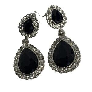 Crystal Rhinestone Cocktail Party Prom Pieced Wedding Earrings Teardrop Dangle